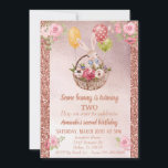 Child's Rose Gold Glitter Some Bunny Birthday Invitation<br><div class="desc">This design was created though digital art. It may be personalized in the area provide or customizing by choosing the click to customize further option and changing the name, initials or words. You may also change the text colour and style or delete the text for an image only design. Contact...</div>