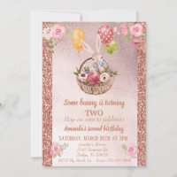 Child's Rose Gold Glitter Some Bunny Birthday