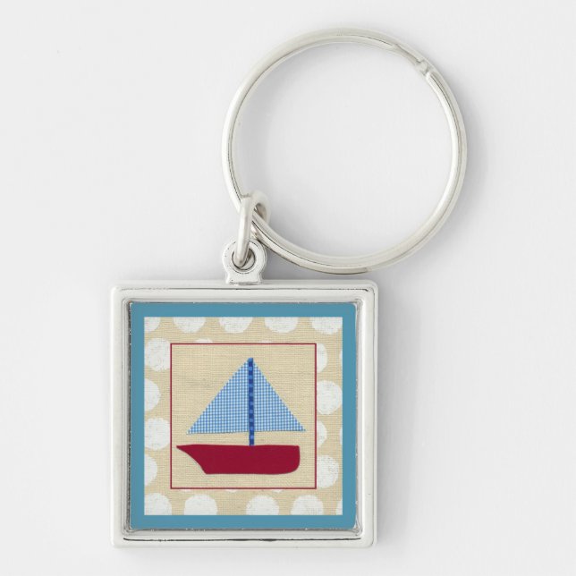 Child's Sailboat by Chariklia Zarris Keychain (Front)