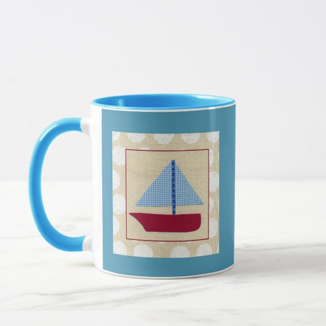 Child's Sailboat by Chariklia Zarris Mug (Left)