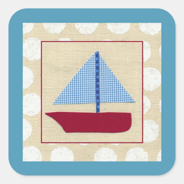 Child's Sailboat by Chariklia Zarris Square Sticker (Front)