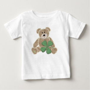 Childs shamrock teddy bear St. Patricks day tee