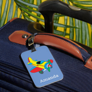 Child's Toy Airplane Luggage Tag