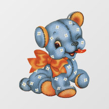 Child's Vintage Blue & Orange Puppy Dog