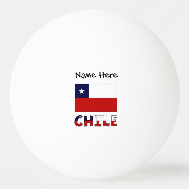 Chile and Chilean Flag Personalized Ping Pong Ball (Front)