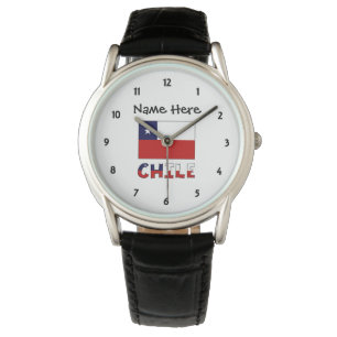 Chile and Chilean Flag Personalized Watch