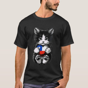 Chile Cat Chilean Pride Chilean Roots Heart Chilea T-Shirt