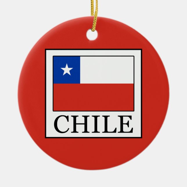 Chile Ceramic Ornament (Front)