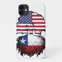 Chile Chilean American USA Tree Roots Flag