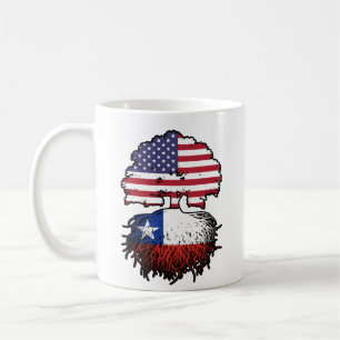 Chile Chilean American USA Tree Roots Flag Coffee Mug