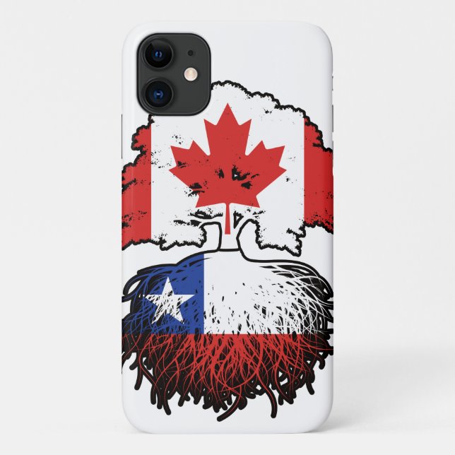 Chile Chilean Canadian Canada Tree Roots Flag Case-Mate iPhone Case (Back)