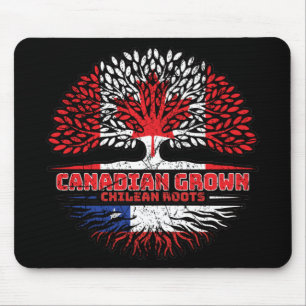 Chile Chilean Canadian Canada Tree Roots Flag Mouse Pad
