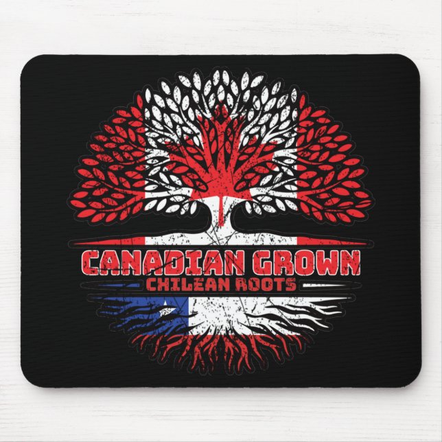 Chile Chilean Canadian Canada Tree Roots Flag Mouse Pad (Front)