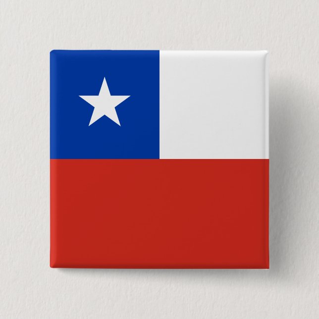 Chile (Chilean) Flag 2 Inch Square Button (Front)