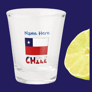 Chile Chilean Flag Blue Personalization Shot Glass