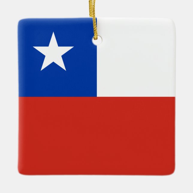Chile (Chilean) Flag Ceramic Ornament (Front)