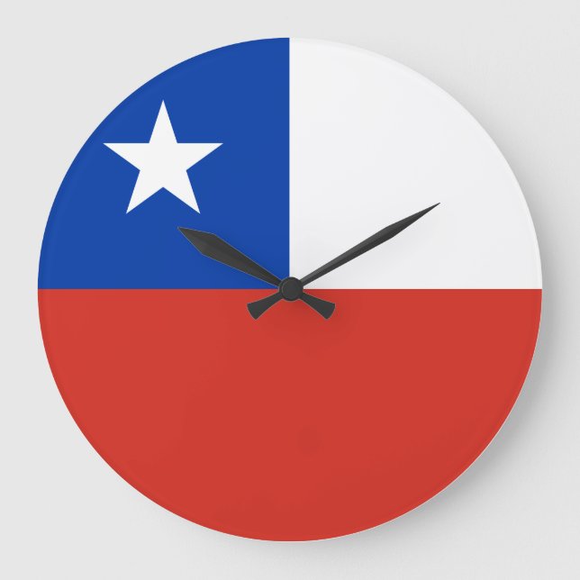 Chile (Chilean) Flag Large Clock (Front)