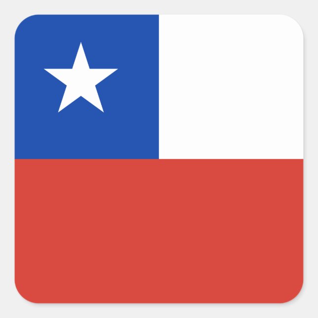 Chile (Chilean) Flag Square Sticker (Front)