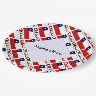 Chile Chilean Flag Tiled Personalized Paper Plate