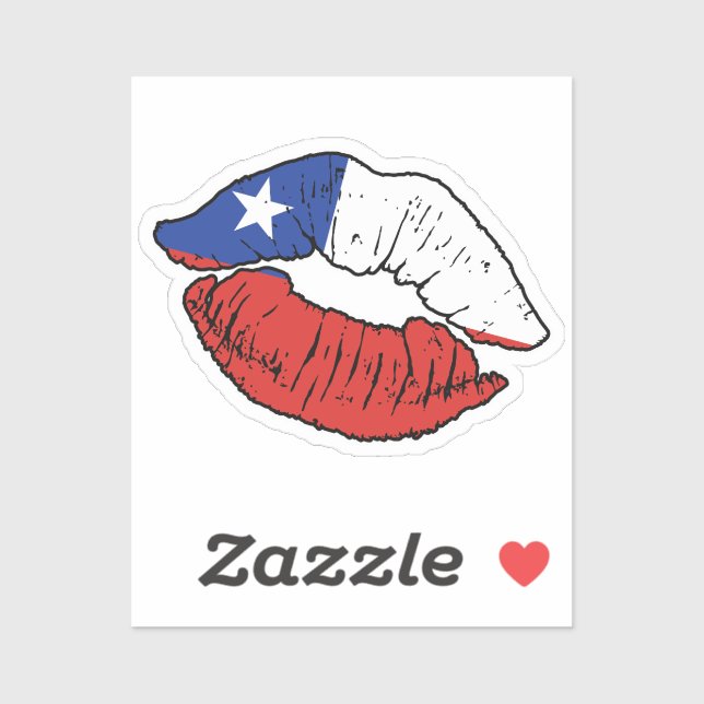 Chile Chilean Lipstick Love Flag (Sheet)