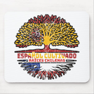 Chile Chilean Spain Spanish Tree Roots Flag Mouse Pad