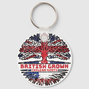 Chile Chilean Uk United Kingdom British Tree Roots Keychain
