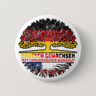 Chile Chilenisch Deutsch Deutschland Baum Wurzel 2 Inch Round Button