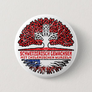 Chile Chilenisch Schweizer Schweiz Baum Wurzel 2 Inch Round Button