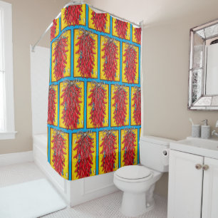 Chile Chili Pepper Southwest Lizard Shower Curtain