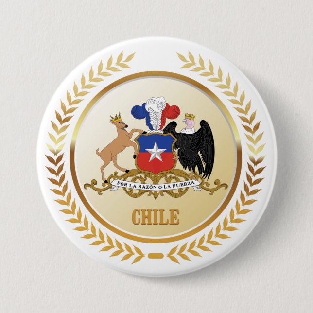 Chile Coat Of Arms 3 Inch Round Button (Front)