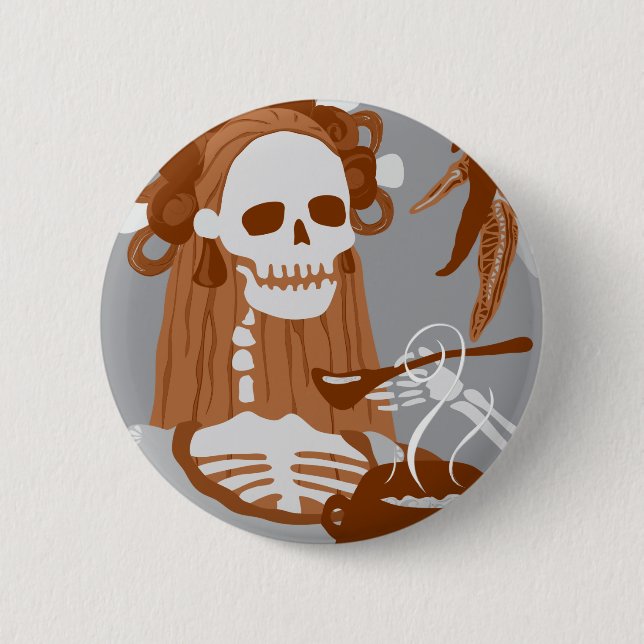 chile colorado : orange burn 2 inch round button (Front)