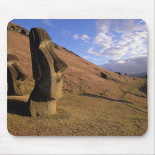 Chile, Easter Island. Hillside with Moai Mouse Pad