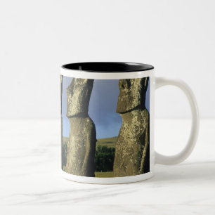 Chile, Easter Island, Rapa Nui, Ahu Akivi Two-Tone Coffee Mug