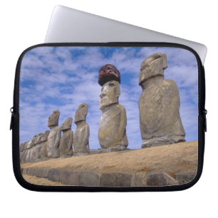 Chile, Easter Island. The 15 Moais at Ahu Laptop Sleeve