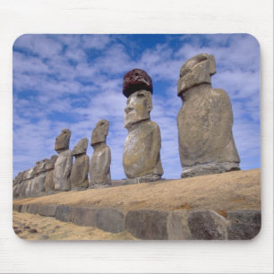 Chile, Easter Island. The 15 Moais at Ahu Mouse Pad