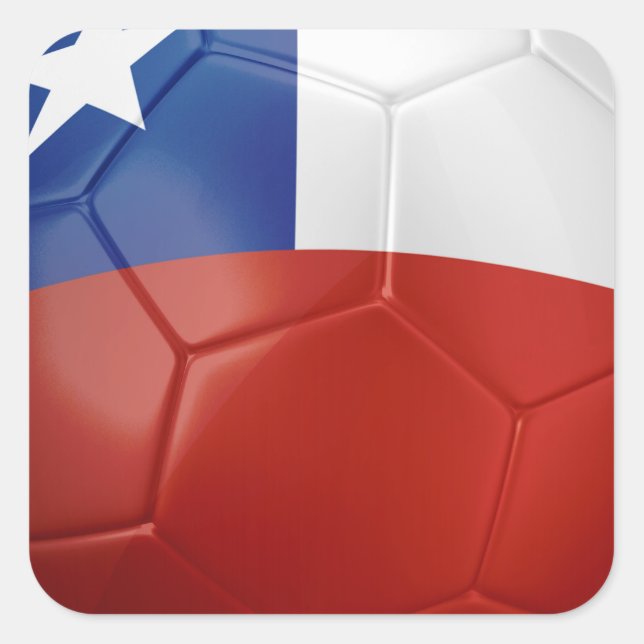 Chile Flag Ball Square Sticker (Front)