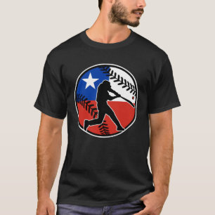 Chile Flag Baseball Hitter Chilean Baseball Softba T-Shirt