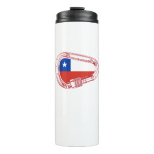 Chile Flag Climbing Carabiner Thermal Tumbler