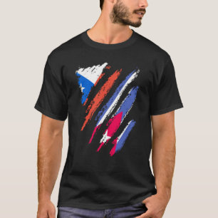 Chile Flag Cuba Grown Patriot Country Stripes T-Shirt