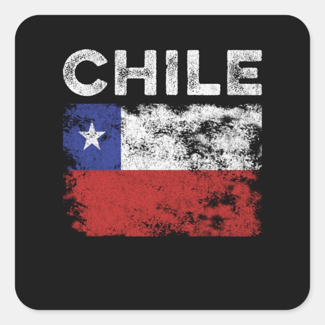Chile Flag Distressed - Chilean Flag Square Sticker (Front)