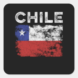 Chile Flag Distressed - Chilean Flag Square Sticker