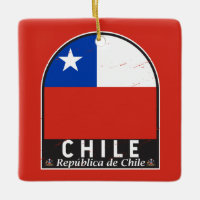 Chile Flag Emblem Distressed Vintage
