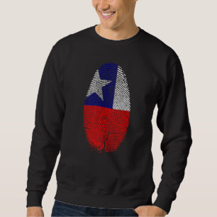 Chile Flag Fingerprint It Is In My Dna For Chilea Sweatshirt