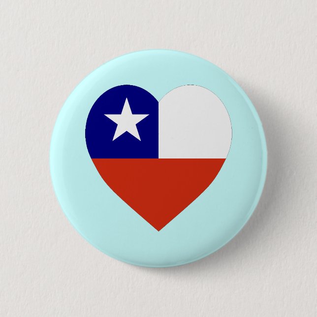 Chile Flag Heart 2 Inch Round Button (Front)