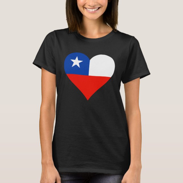 Chile Flag Heart Chile  Love Chile T-Shirt (Front)