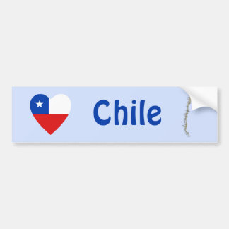 Chile Flag Heart + Map Bumper Sticker