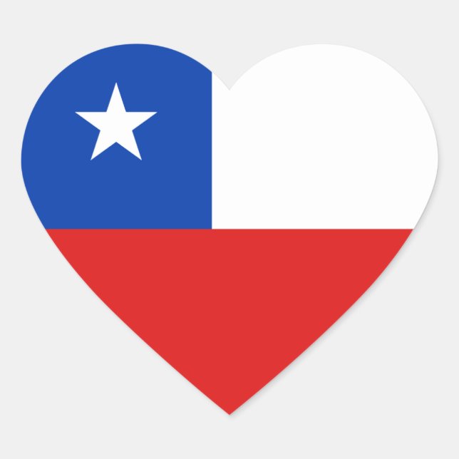 Chile Flag Heart Sticker (Front)
