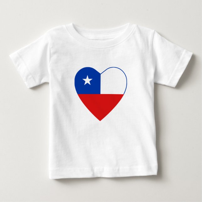 Chile Flag Heart T-Shirt (Front)