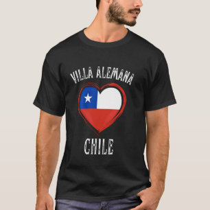 Chile Flag Heart Villa Alemana City T-Shirt