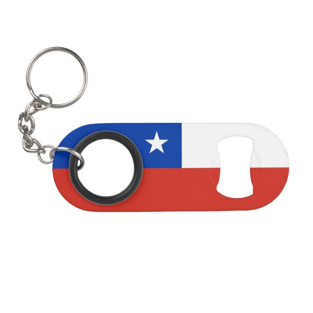Chile Flag Keychain Bottle Opener (Front (Horizontal))